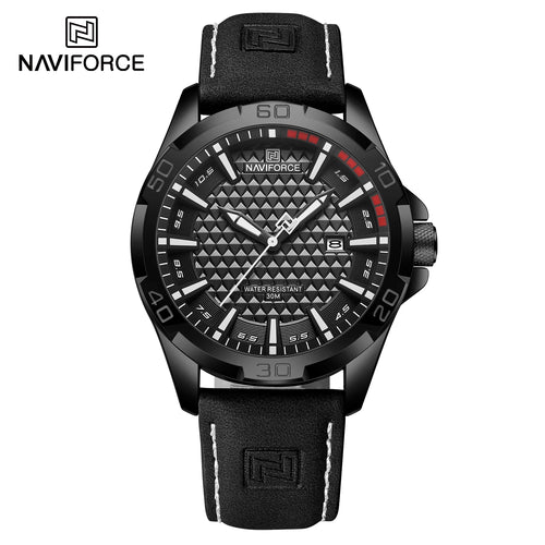 NAVIFORCE Brand Men Fashion Quartz Watches Male Leather Strap Sport