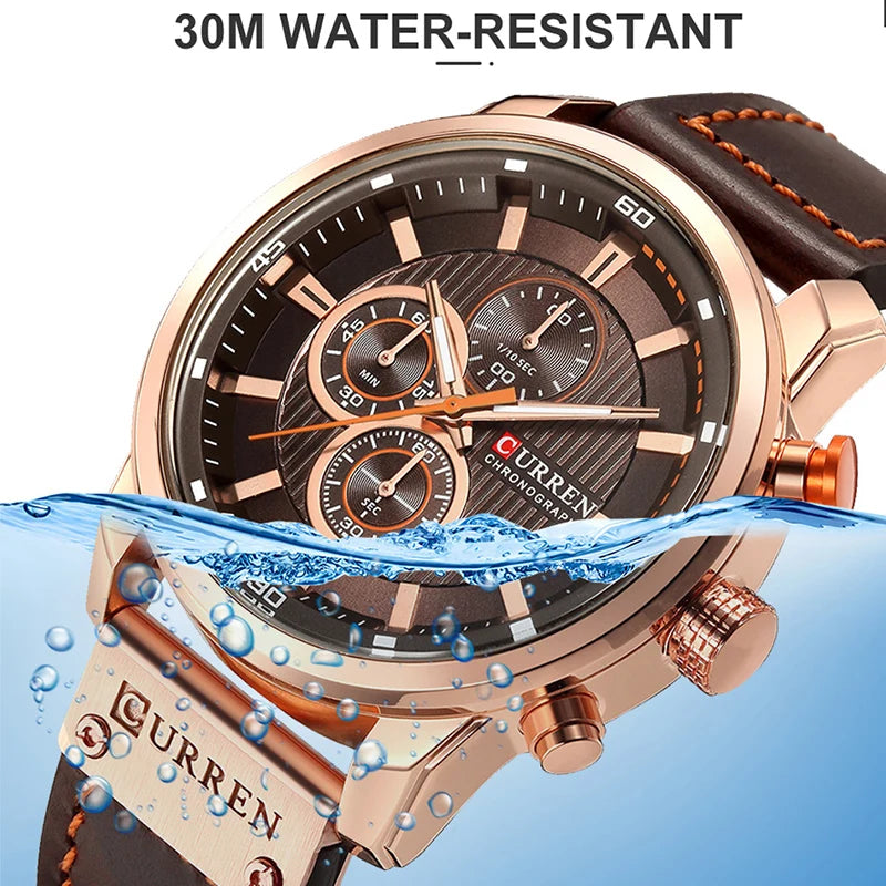 Men's Leather Sports Watches  Military