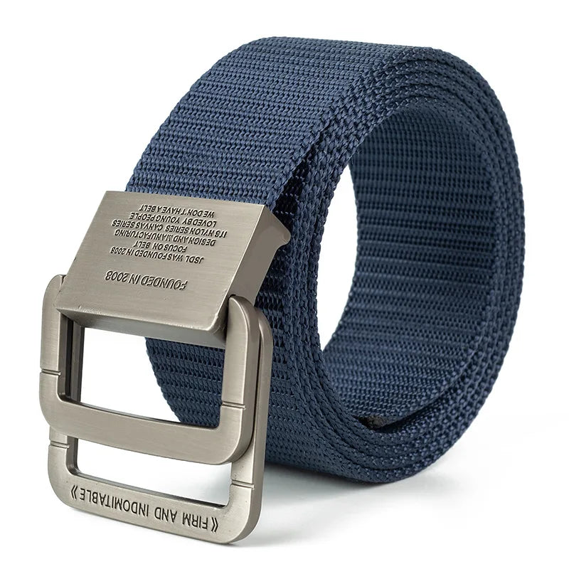 Men's belts with automatic metal buckle.
