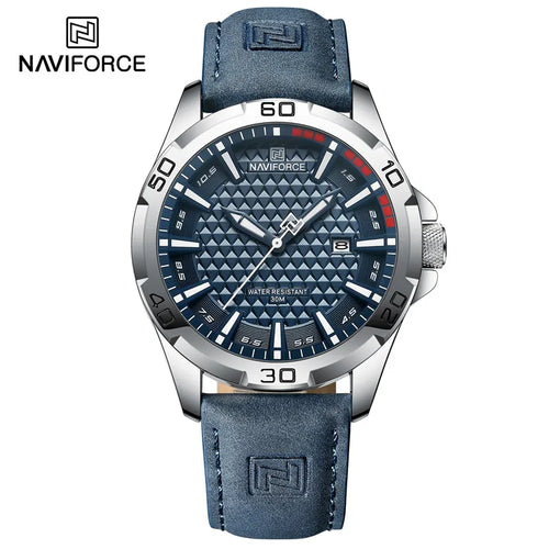 NAVIFORCE Brand Men Fashion Quartz Watches Male Leather Strap Sport