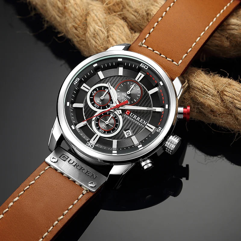 Men's Leather Sports Watches  Military